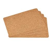 Cork Place Mats | Set of 4 | 44 x 29 cm Decorative Cork Place Mats for Dining Table and Kitchen | Underlay for Plates Glasses Pans and Cups | Sustainable Place Mats Made of Natural Cork