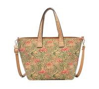 Cork Print Multifunctional Tote Bag | Uni Bag with Designs, Adjustable Shoulder Strap, 36x24x15cm, Zippered Interior and Exterior Pockets (Forest Flamingo)