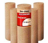 Cork Roll Board | Natural Insulation Cork Floor Underlay | Versatile | Sound and Heat Insulating Sheet | Many Thicknesses and Lengths (5 mm, 100 x 200 cm)