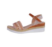 Cork Sandals for Women Leather Thick Bottom Buckle Strap Slope With Open Toe Fish Mouth Sandals (Red, 4)