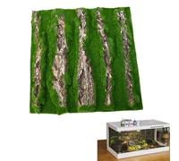 Cork Terrarium Background - Simulated Bark Panel with Moss | Habitat Decoration for Reptiles, Turtles, Geckos, Lizards, Chameleons, Frogs | Anti-Climbing Wall for Terrariums