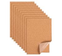 Cork Tiles Self Adhesive, 10PCS Rectangle Brown Wooden Sticky Corkboard Can Be Cut for Wall Floor Ceiling Bulletin Display Kitchen Memo Photo Decorate DIY Crafts