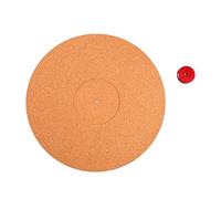 Cork Turntable Mat Record, Non - Shake Slipmat with Aluminium 45 RPM Adapter, Retro Phonograph Accessory for DJ and Hi - Fi Turntables, Natural Cork Surface for Improved