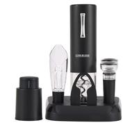 Cork & Vine Rechargeable 7-Piece Wine Set | Electric Wine Opener, Charging Base | Smart Wine Stopper, Wine Aerator, Wine Foil Cutter, Rechargeable Corkscrew, 2 Wine Stoppers Vacuum | Kitchen Gadgets