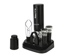 Cork & Vine Rechargeable 7-Piece Wine Set | Electric Wine Opener, Charging Base | Smart Wine Stopper, Wine Aerator, Wine Foil Cutter, Rechargeable Corkscrew, 2 Wine Stoppers Vacuum | Kitchen Gadgets