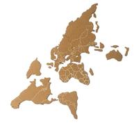 Cork World Map Pin Board 70x40x0.6cm Self Adhesive Wall Display | Brown Cork Surface, Ten Push Pins, Smooth Finish, for Notes, Reminders, Travel Planning and Classroom Learning Random Color