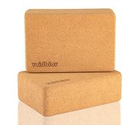 Cork Yoga Block Set 2 Pieces, Professional Bricks for Pilates Home Exercise, Fitness Easy to Grip, Non-Slip Surface, 9" x 6" x 3"/9" x 6" x 4"