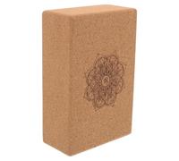 Cork Yoga Block with Mandala Pattern for Training and Stretching