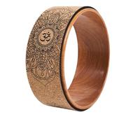 Cork Yoga Wheel for Poses And Backbends Inversions Wood-Effect Prop for Back Pain Relief