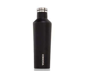 Corkcicle Canteen - Triple Insulated Stainless Steel Water Bottle with Straw - Keeps Cold for 25+ Hours and Hot for 12 Hours - Leakproof, Reusable, Dishwasher Safe - Matte Black, 475ml/16oz