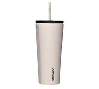 Corkcicle Cold Cup Insulated Tumbler with Lid and Straw, Latte, 24 oz - Reusable Water Bottle Keeps Beverages Cold for 12hrs, Hot 5hrs - Cupholder Friendly Tumbler, Lid for Flexible Sipping