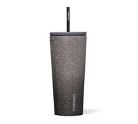 Corkcicle Cold Cup Insulated Tumbler with Straw - Keeps Drinks Cold for 12 Hours - Triple-Insulated Stainless Steel - Leak-Resistant Lid - Summer Drinkware Gift - 24 oz - Steel Shadow