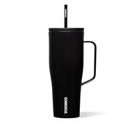 Corkcicle Cold Cup XL - Triple Insulated Stainless Steel Travel Cup with Ceramic-Coated Straw and Handle - Keeps Cold for 12 - Reusable, BPA-Free, Dishwasher Safe - Matte Black, 30oz/887ml