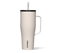 Corkcicle Cold Cup XL - Triple Insulated Stainless Steel Travel Cup with Ceramic-Coated Straw and Handle - Keeps Cold for 12 - Reusable, BPA-Free, Dishwasher Safe - Latte, 30oz/887ml