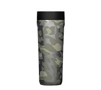 Corkcicle Commuter Cup 17 Ounce Insulated Stainless Steel Spill Proof Travel Coffee Mug with Sip Lid for Hot and Cold Drinks, Snow Leopard