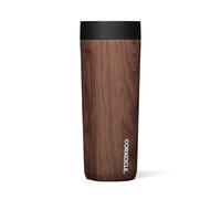 Corkcicle Commuter Cup - Leakproof, Triple Insulated Stainless Steel Travel Mug with Ceramic Coated Interior - Walnut Wood, 485ml/17oz