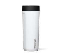 Corkcicle Commuter Cup Travel Mug - Insulated Coffee Mug with Lid - Keeps Drinks Cold 18 Hours - 360° Spill-Proof Sip Lid - Holdiay Gift - Great for Gifting Warmth - 17 oz - Gloss White