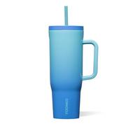 Corkcicle Cruiser Insulated Tumbler with Handle & Straw, Boom Box Blue, 40 oz - Cupholder Friendly Water Bottle Keeps Drinks Cold 20hrs, Hot 9hrs