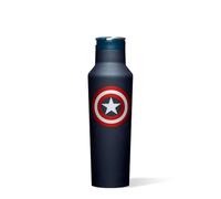 Corkcicle Marvel Captain America Sport Canteen 20oz Reusable Insulated Tumbler Keeps Drinks Cold for 25 Hours and Hot for 12 Hours with Screw Cap
