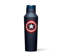 Corkcicle Marvel Captain America Sport Canteen 20oz Reusable Insulated Tumbler Keeps Drinks Cold for 25 Hours and Hot for 12 Hours with Screw Cap