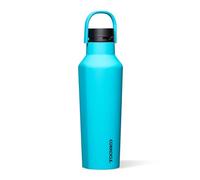Corkcicle Sport Canteen Insulated Tumbler, Capri Blue, 20 oz - Reusable Water Bottle Keeps Beverages Cold for 25 Hours & Hot 12 Hours - Cupholder Friendly Tumbler with Screw-On Cap