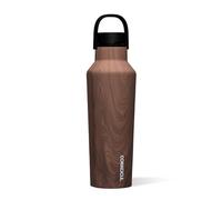 Corkcicle Sport Canteen Insulated Tumbler, Walnut Wood, 20 oz - Reusable Water Bottle Keeps Beverages Cold for 25 Hours & Hot 12 Hours - Cupholder Friendly Tumbler with Screw-On Cap
