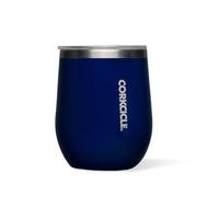 Corkcicle Stemless Insulated Wine Glass Tumbler, Gloss Midnight Blue, 12 oz - Stainless Steel Stemless Wine Glass Keeps Beverages Cold for 6 Hours, Hot for 3 Hours - Non-Slip, Easy-Grip Insulated Cup