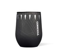 Corkcicle Stemless Insulated Wine Glass Tumbler - Keeps Beverages Cold 6 Hours & Hot 3 Hours - Stainless Steel - Easy-Grip - Summer Drinkware Gift - Keeps Drinks Ice Cold - 12 oz - Black Panther