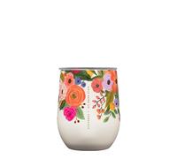 Corkcicle Stemless Insulated Wine Glass Tumbler - Keeps Beverages Cold 6 Hrs Hot 3 Hrs - Stainless Steel - Easy-Grip - Summer Drinkware Gift - Keeps Drinks Ice Cold - 12 oz - Garden Party