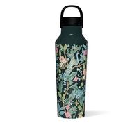 Corkcicle x Rifle Paper Co. Sport Canteen Insulated Tumbler, Peacock Blue, 20 oz - Reusable Water Bottle Keeps Beverages Cold for 25 Hrs & Hot 12 Hrs - Cupholder Friendly Tumbler with Screw-On Cap