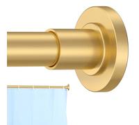 CorkLatta Gold Shower Curtain Rod 31 to 68 Inch,1 Inch Diameter Adjustable Spring Tension Stainless Steel Telescoping Rod,Easy Install,No Rust