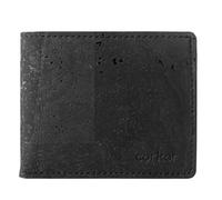 Corkor Cork Wallet 2 ID Window Passcase - Vegan Cruelty Non Leather Bifold - Black - S