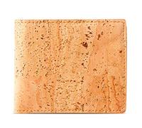 Corkor Cork Wallet 2 ID Window Passcase - Vegan Cruelty Non Leather Bifold - Brown - S