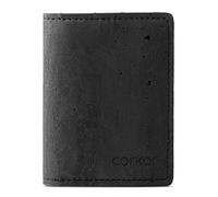 Corkor RFID Wallet Slim Men Women Minimalist Vegan Non Leather Vegetarian Cork, Black, Small