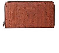 Corkor RFID Wallet Women Zip Around Clutch, Natural Cork Non-Leather Vegan Gift, Medium,Red