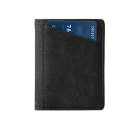 Corkor Slim Wallet for Men, Vegan Non-Leather, Bi-fold Cards Cash, Black Color - No Coin Pocket, S, Minimalist