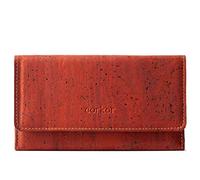 Corkor Vegan Cork Wallet Women Slim for Cards, Bifold Multi Card Case with Zip Pocket