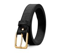 Corkor Women's Vegan Belt 1 1/8" - Black Cork Strap with Gold Nickel-Free Buckle, Lightweight, Flexible & Ethical