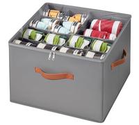 Corkovia Adjustable Shoe Organizer, Space Saving, Transparent Cover, Foldable Shoe Storage Box, 8-16 Pairs, Grey