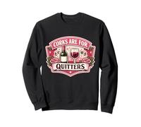 Corks Are For Quitters Funny Wine Lover Woman Floral Joke Sweatshirt