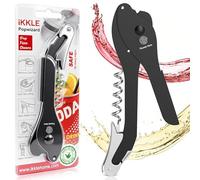 Corkscrew Wine Opener, 5-in-1 Multifunction Manual Soda Can Opener with Smooth Edge, Aluminum Pop-Top Can Lid Remover & Ring Pull Opener, Beer Bottle & Foil Cutter