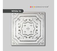 Corksystem White 14: Decorative Ceiling And Wall Panels 2M2 (21.52 Sqft) - 8 Easy Install Tiles - Classic White - Premium Uk Brand