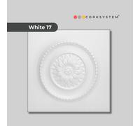 Corksystem White 17: Decorative Ceiling And Wall Panels 2M2 (21.52 Sqft) - 8 Easy Install Tiles - Modern White - Premium Uk Brand