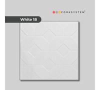 Corksystem White 18: Decorative Ceiling And Wall Panels 2M2 (21.52 Sqft) - 8 Easy Install Tiles - Modern White - Premium Uk Brand