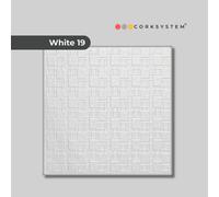 Corksystem White 19: Decorative Ceiling And Wall Panels 2M2 (21.52 Sqft) - 8 Easy Install Tiles - Modern White - Premium Uk Brand