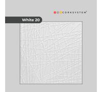 Corksystem White 20: Decorative Ceiling And Wall Panels 2M2 (21.52 Sqft) - 8 Easy Install Tiles - Modern White - Premium Uk Brand