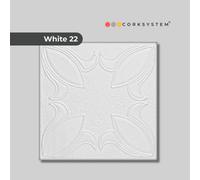 Corksystem White 22: Decorative Ceiling And Wall Panels 2M2 (21.52 Sqft) - 8 Easy Install Tiles - Modern White - Premium Uk Brand