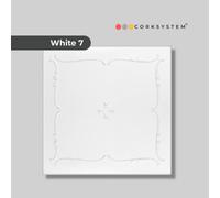 Corksystem White 7: Decorative Ceiling And Wall Panels 2M2 (21.52 Sqft) - 8 Easy Install Tiles - Classic White - Premium Uk Brand
