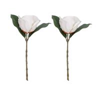 Corkwaw 2 Pcs Artificial Magnolia Flowers, 15.75 Inch | Real Touch, Non-Fading, Suitable for Home Office Wedding Decoration, Tabletop Vase Flower Arrangement