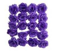 Corkwaw 25 Pcs 3 inch Artificial Rose Flower Heads,Silk Rose Head Flowers,Wedding Party Home Garden Decoration DIY Craft Gift Box Decoration (Purple)
